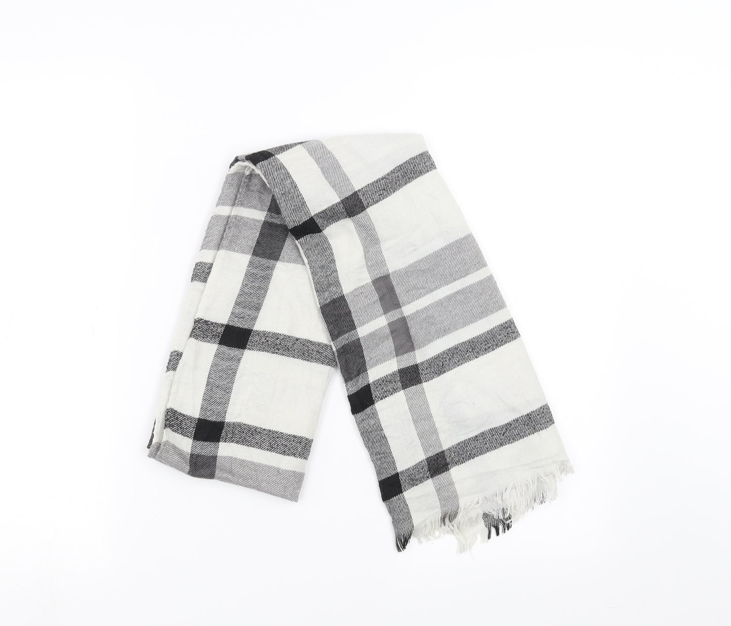 Preworn Womens Grey Plaid Scarf