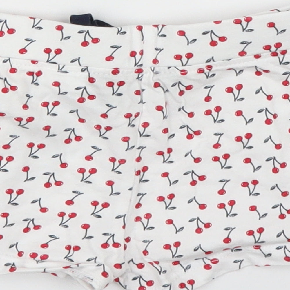 Primark Girls White Capri Leggings Size 9 Months - Cherry, Shorts