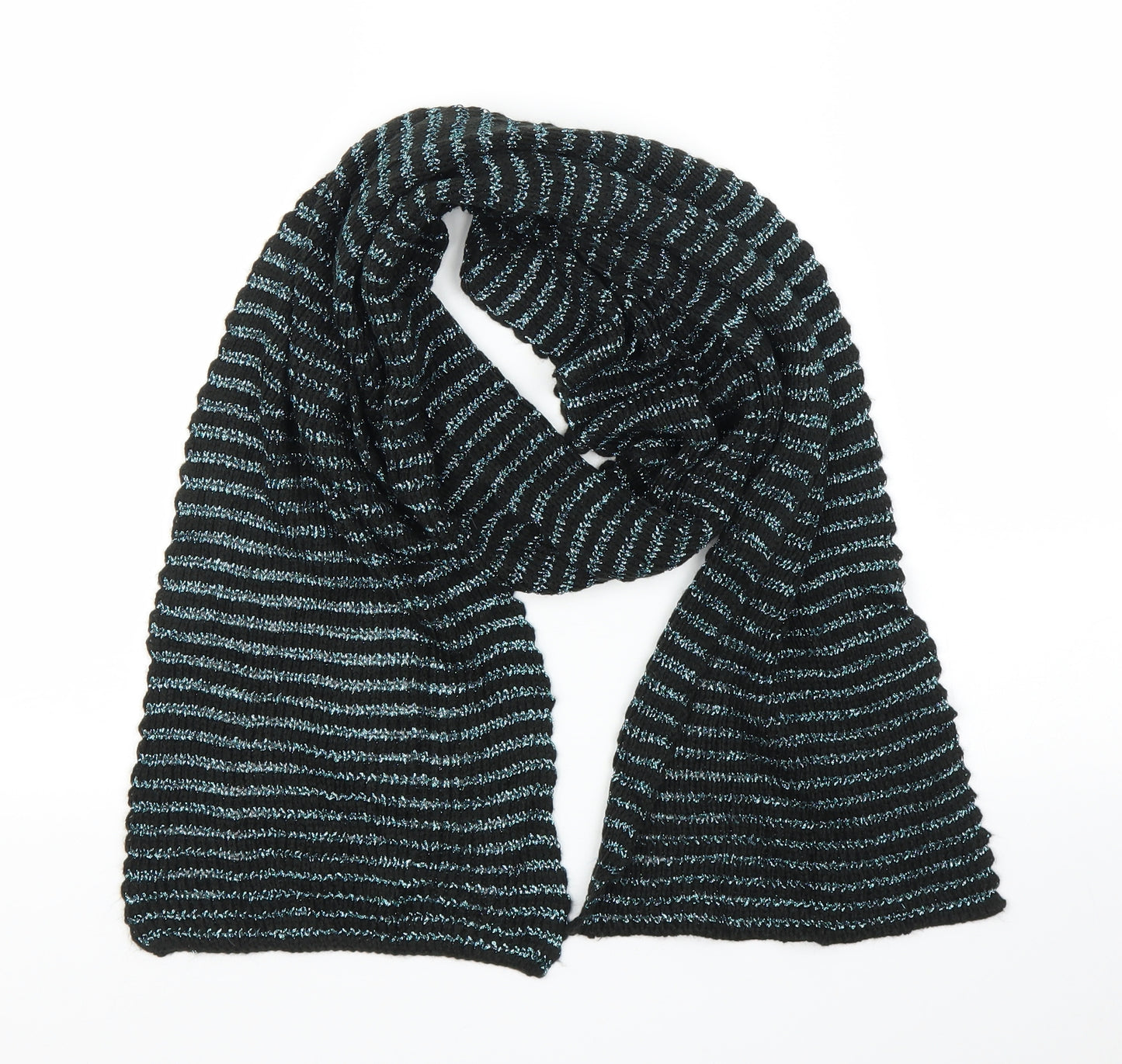 Preworn Unisex Blue Herringbone Scarf