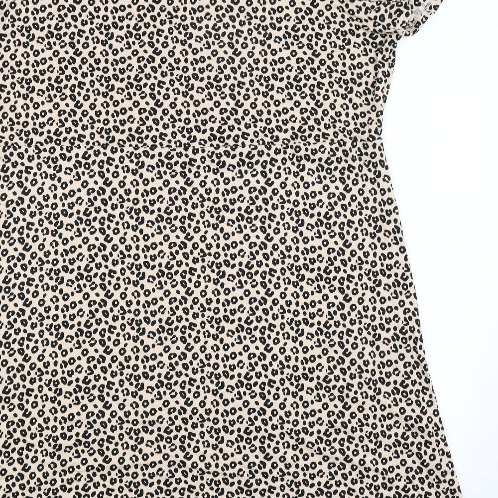 Bonmarche Womens Orange Animal Print T-Shirt Dress Size 24