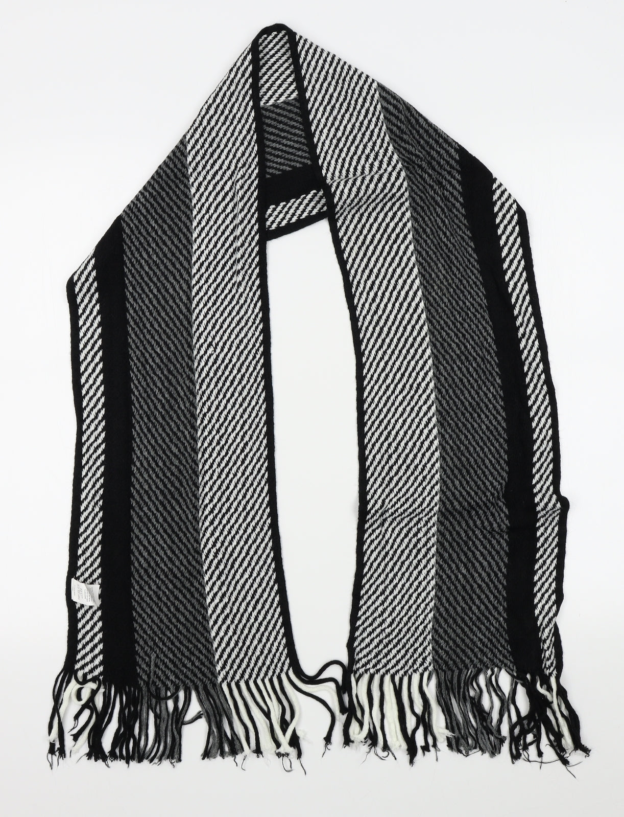 Preworn Unisex Black Striped Scarf