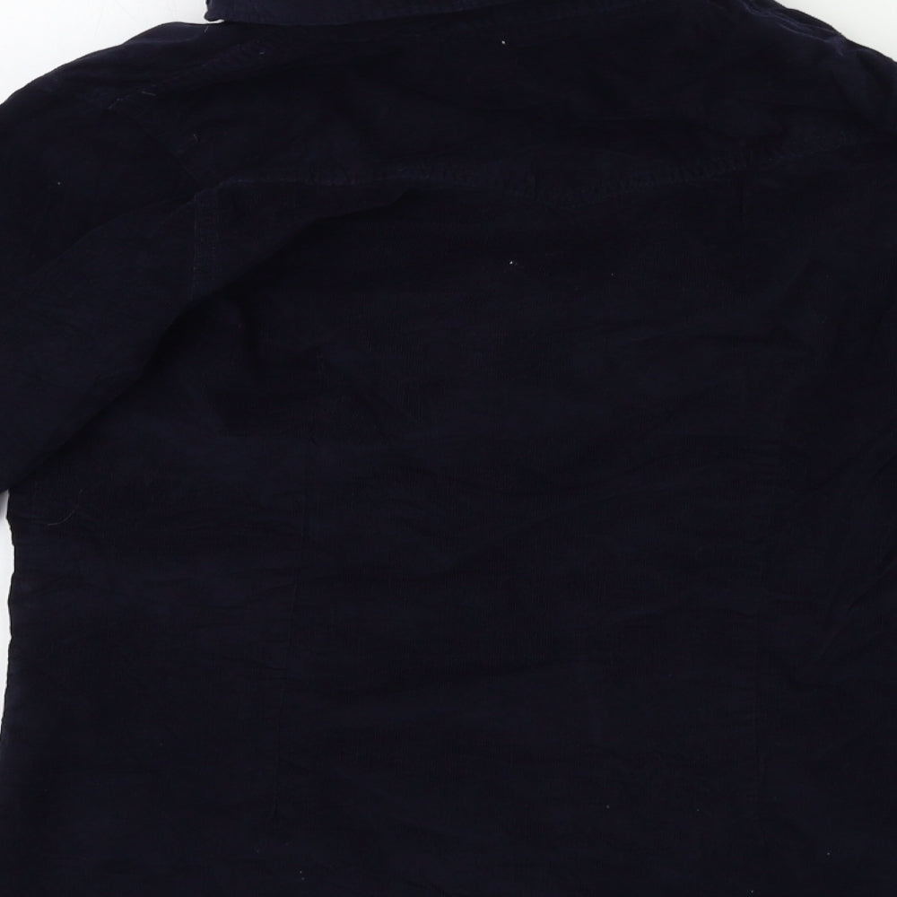 Multiblu Womens Blue Corduroy Basic Button-Up Size 8