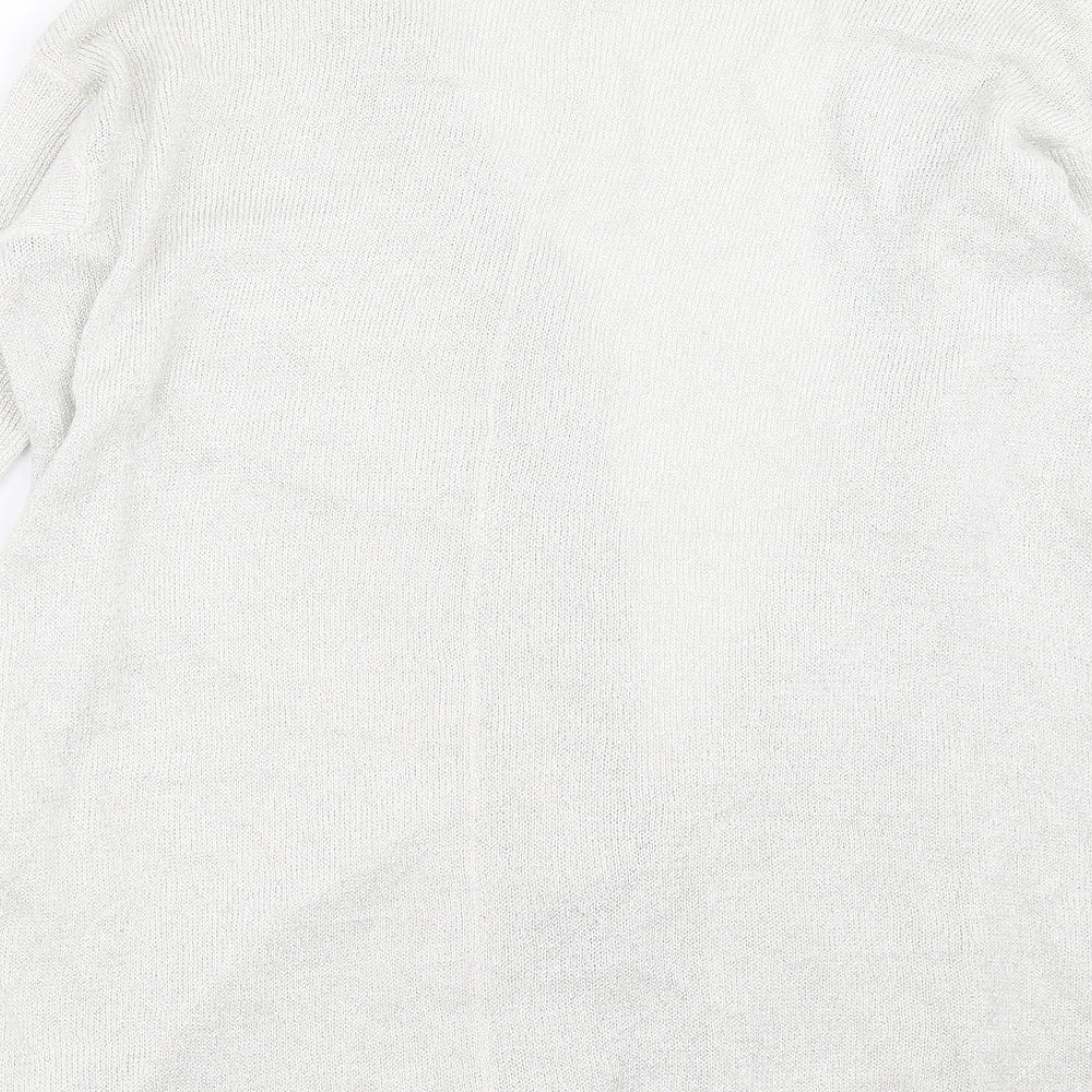 Dorothy Perkins Womens Silver Knit Cardigan Jumper Size 10