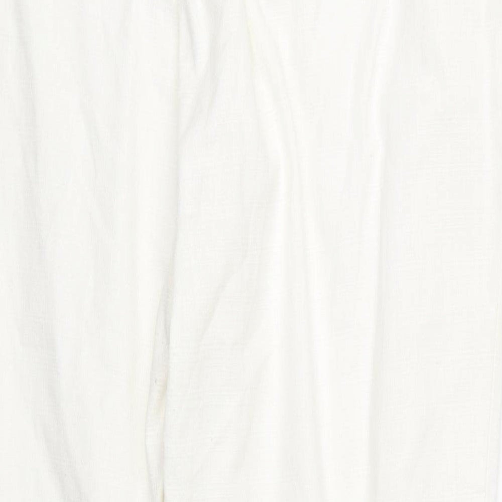 NEXT Womens White Trousers Size 18 L24.5 in - Workwear