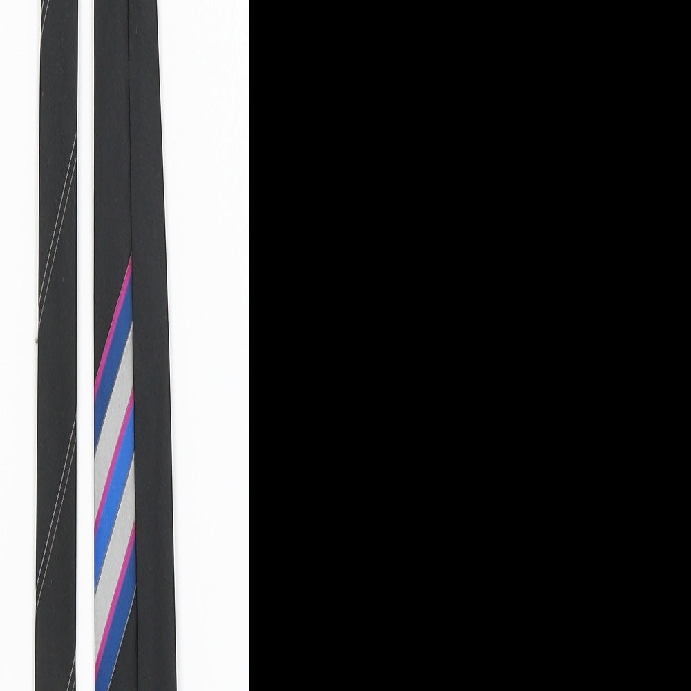 Jose Piscador Mens Black Striped Pointed Tie One Size