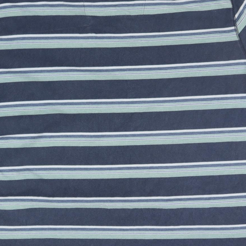 BOSTON CREW Mens Blue Striped Polo Size 3XL