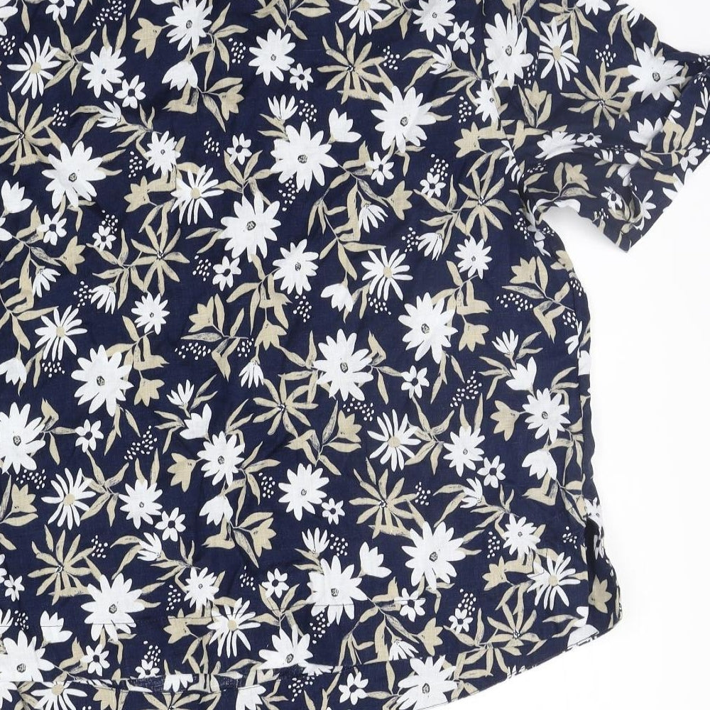 Marks and Spencer Womens Blue Floral Basic Blouse Size 12