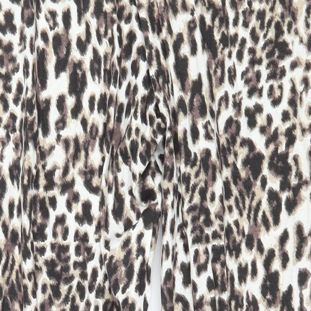 Avon Womens Brown Animal Print Jersey Capri Pyjama Pants Size 12