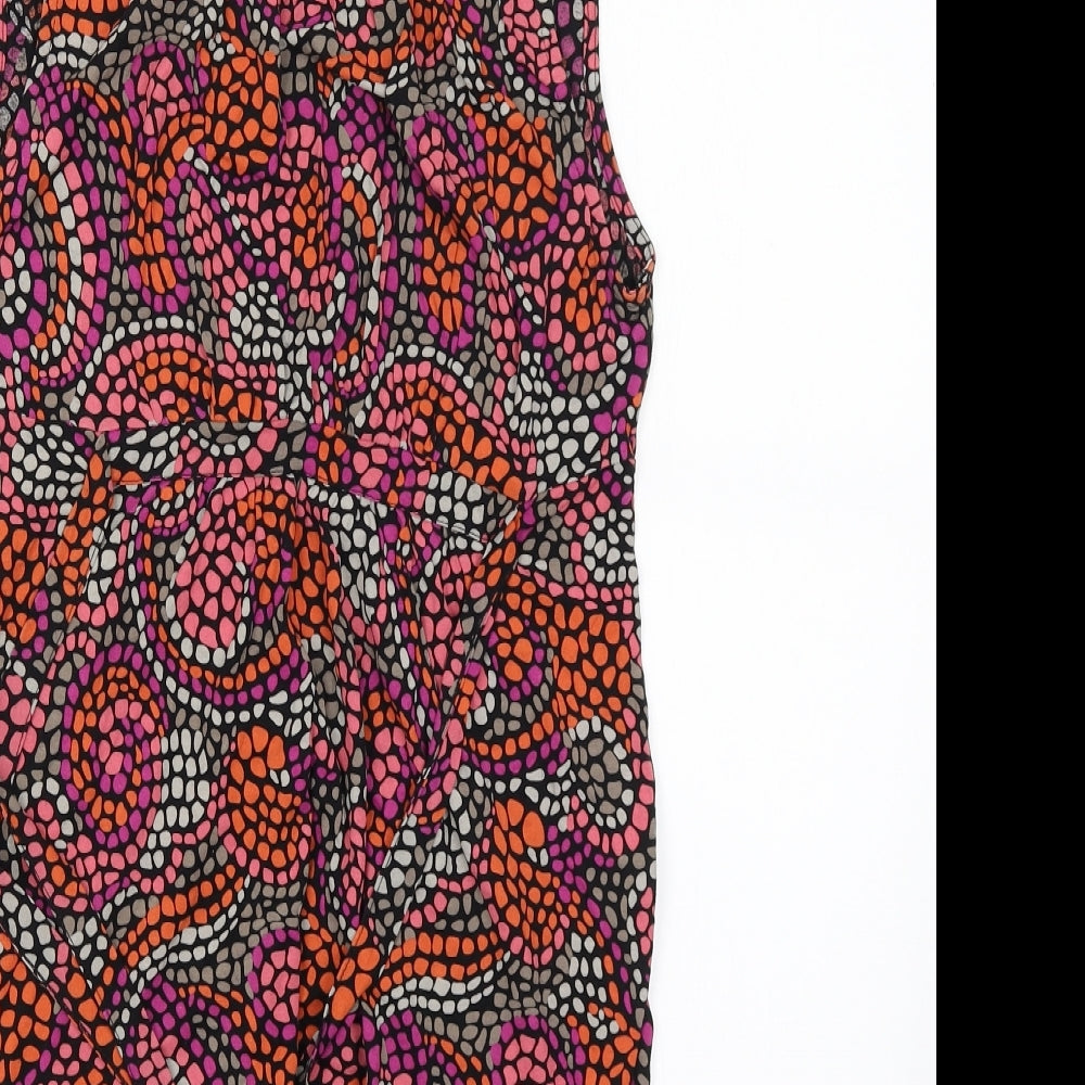 French Connection Womens Multicoloured Patchwork T-Shirt Dress Size S