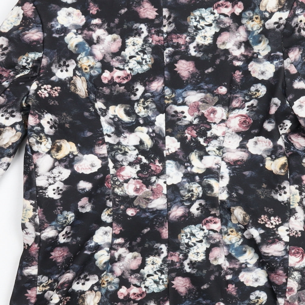 Evita Gold Womens Multicoloured Floral Jacket Size 8