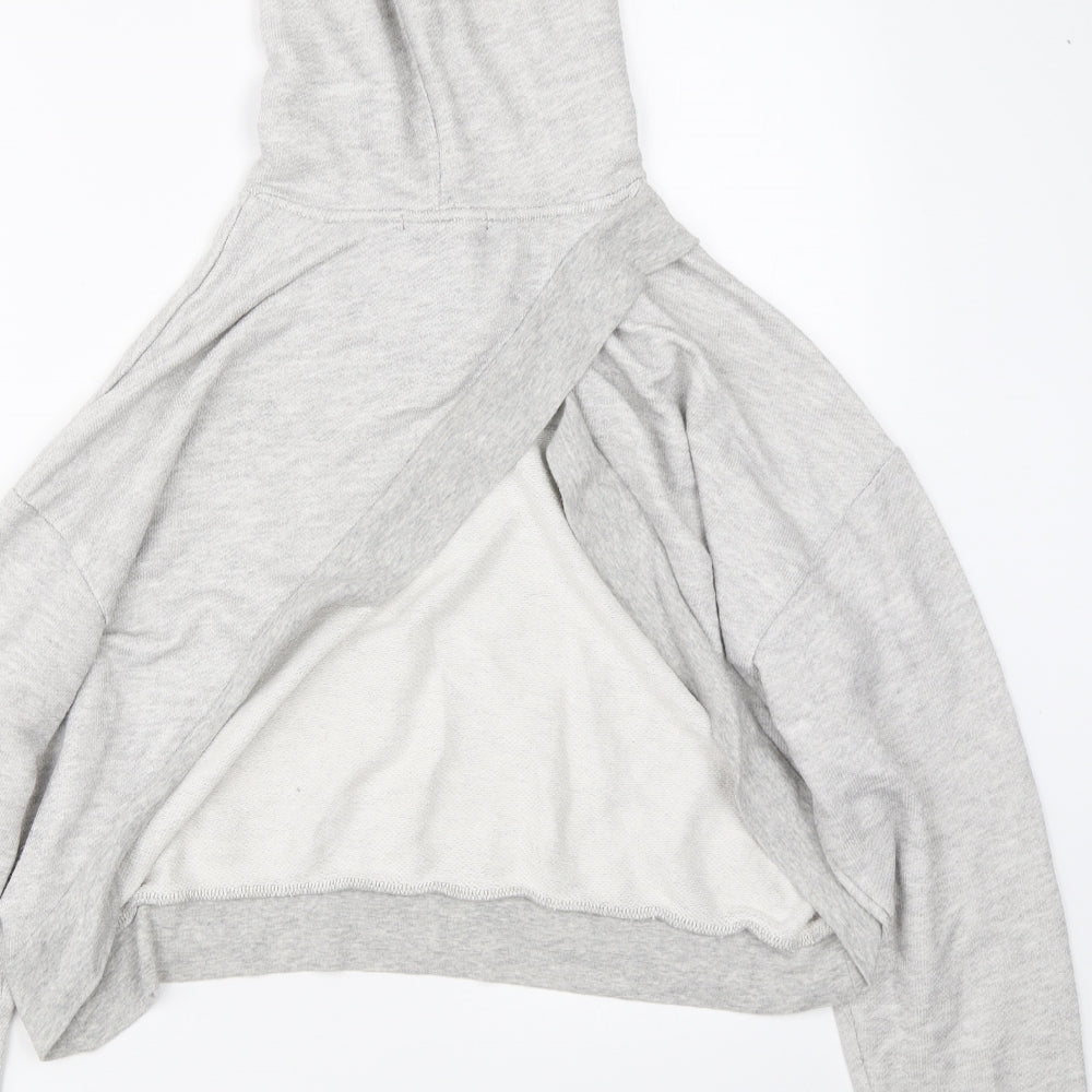 FOREVER 21 Womens Grey Shrug Hoodie Size L - open back