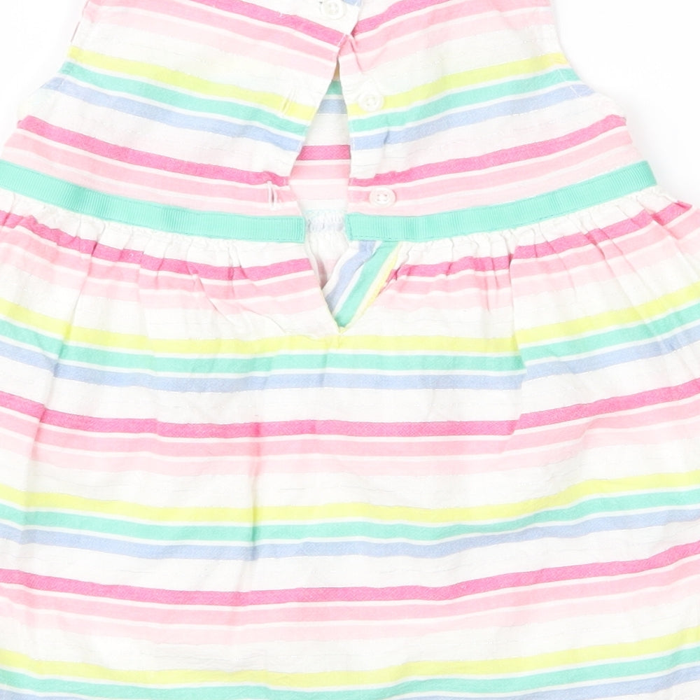Baby M&Co Girls Multicoloured Striped A-Line Size 6-9 Months