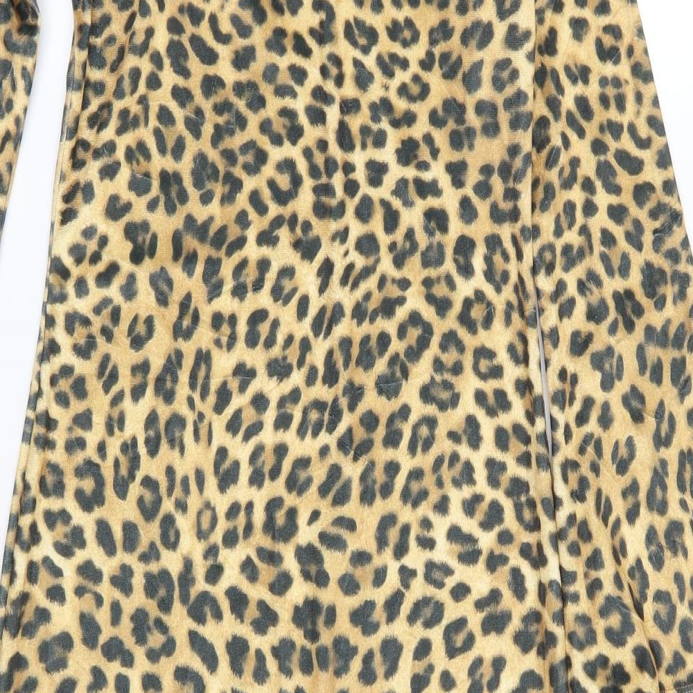 Zibi London Womens Brown Animal Print Bodycon Size M