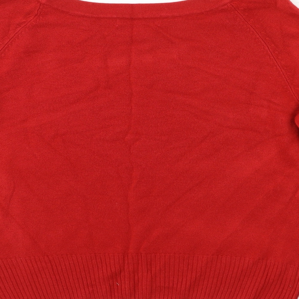 George Womens Red Knit Pullover Jumper Size 16