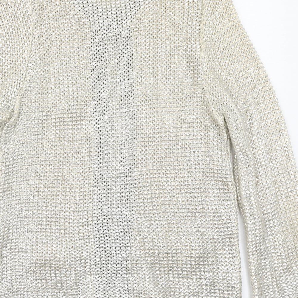 River Island Womens Gold Knit Cardigan Jumper Size L