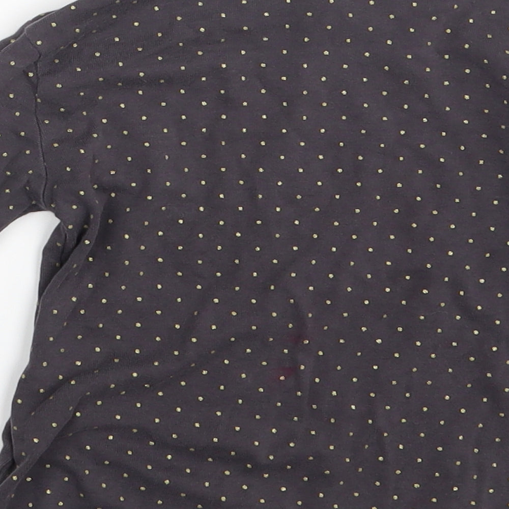 H&M Girls Grey Polka Dot Pullover T-Shirt Size 4-5 Years