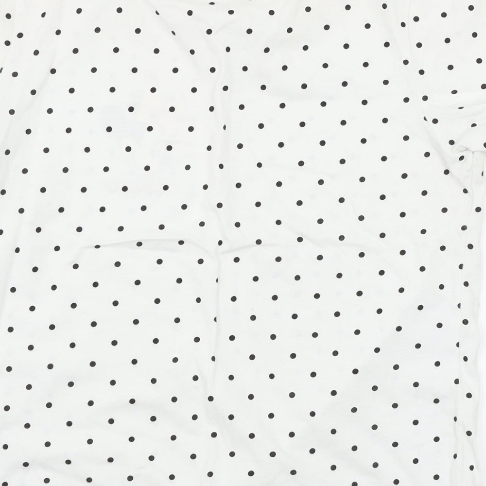 Disney Womens White Polka Dot Jersey Top Pyjama Top Size 10 - Minnie Mouse