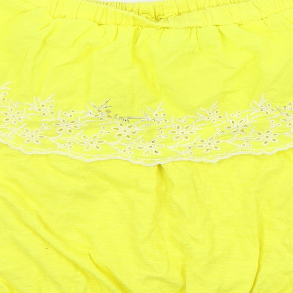 Primark Womens Yellow Colourblock Basic T-Shirt Size 4
