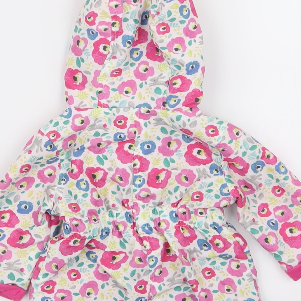 F&F Girls Multicoloured Floral Basic Coat Coat Size 0-3 Months