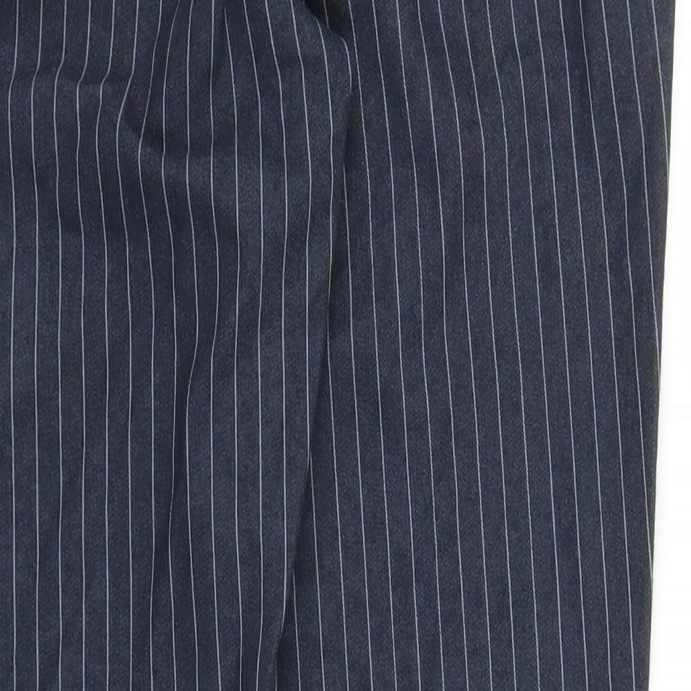 Preworn Womens Blue Striped Carrot Trousers Size 32 in L29 in