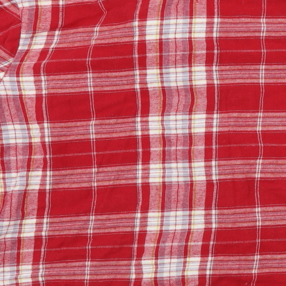 Matalan Womens Red Check Basic Button-Up Size M