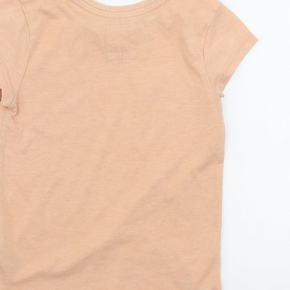 F&F Girls Orange Basic T-Shirt Size 3-4 Years