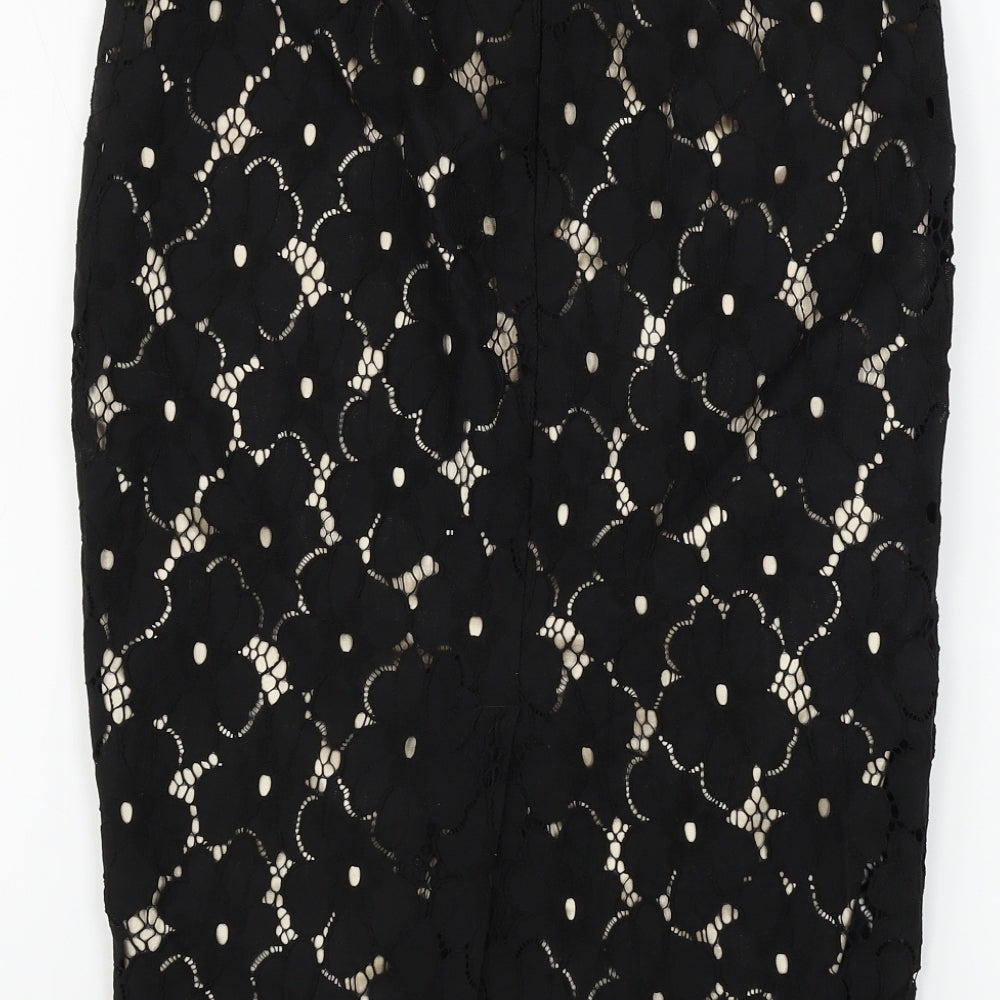 George Womens Black Floral Bandage Skirt Size 10