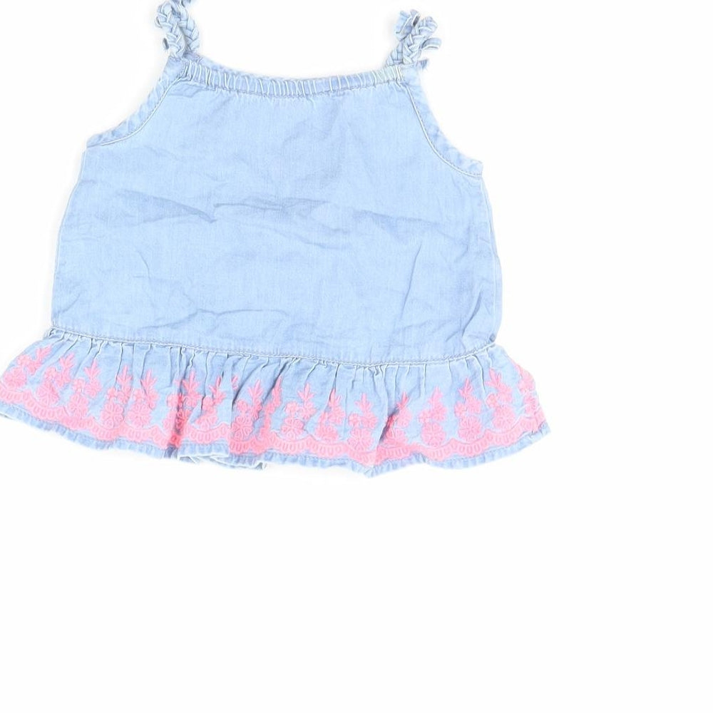 F&F Girls Blue Basic Tank Size 0-3 Months