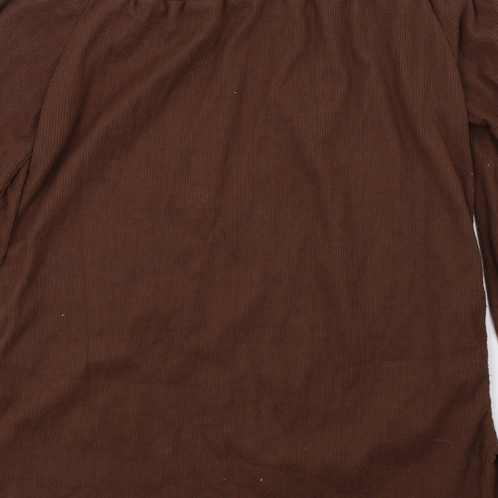 PRETTYLITTLETHING Womens Brown Basic T-Shirt Size 10