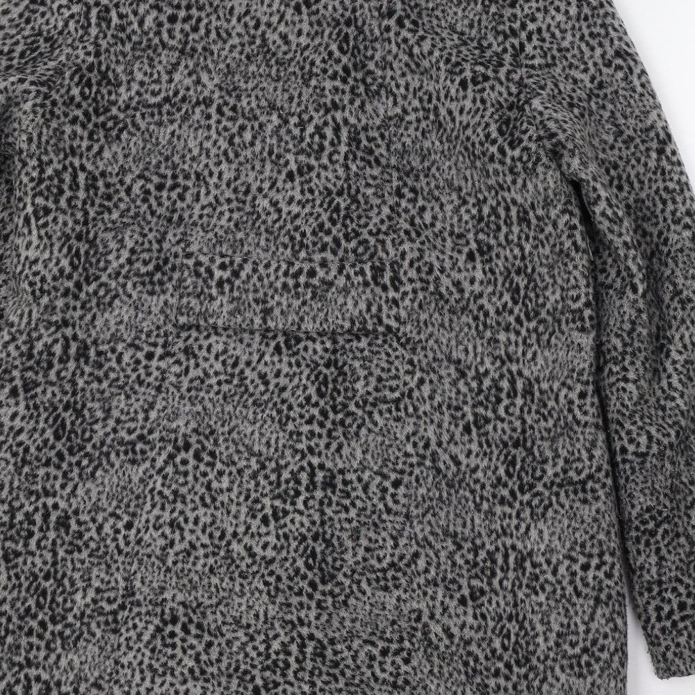 VILA Womens Grey Animal Print Jacket Coat Size M