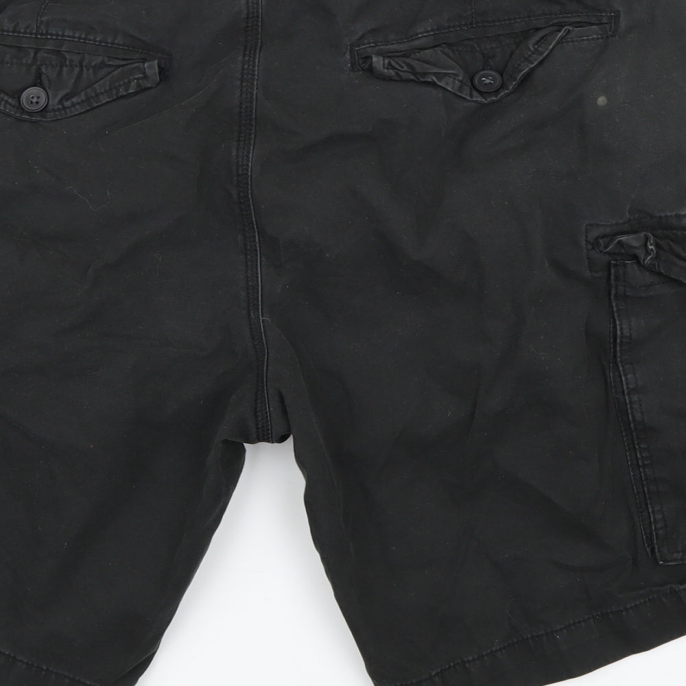 Peacocks Mens Black Cargo Shorts Size 40