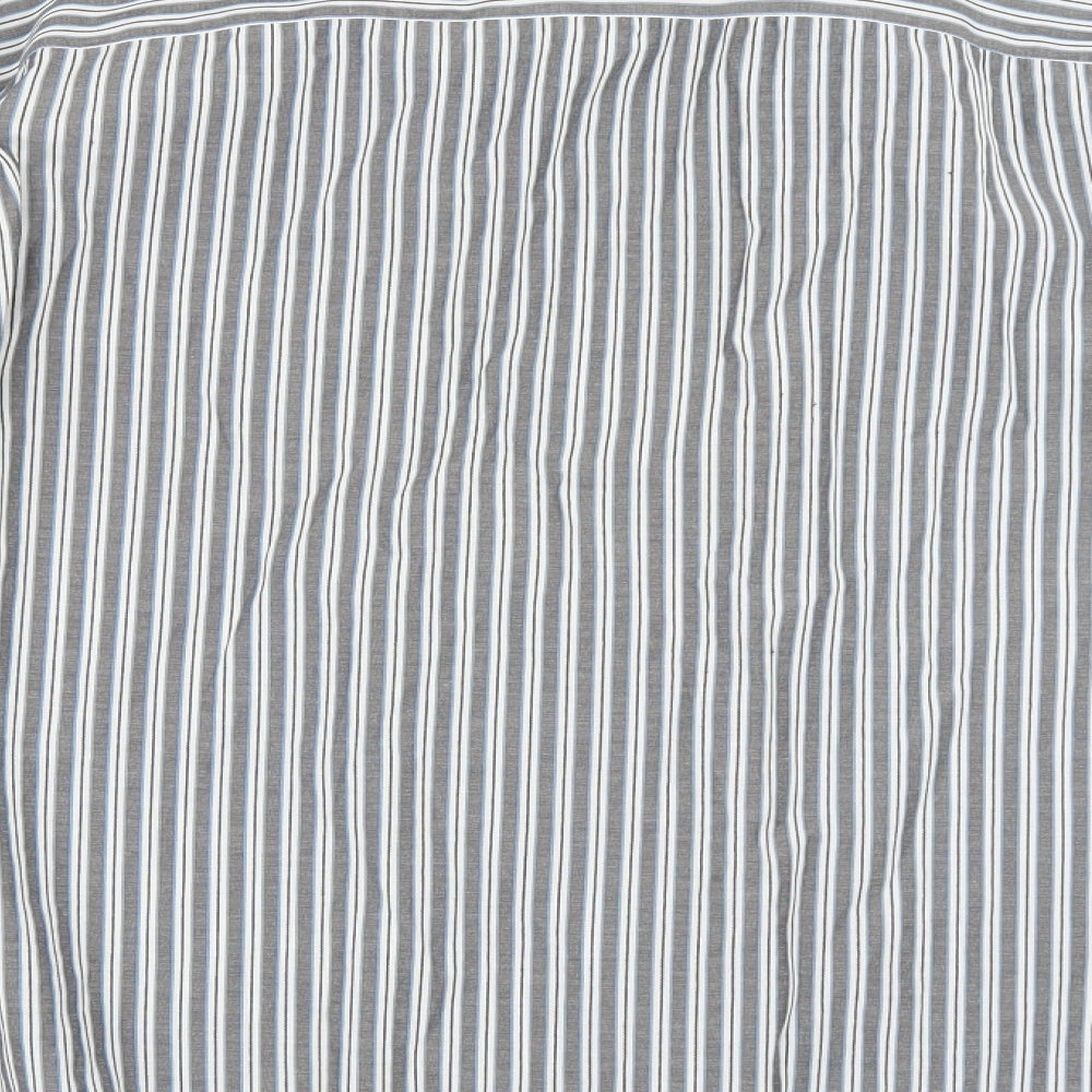 Peacocks Mens Grey Striped Button-Up Size XL