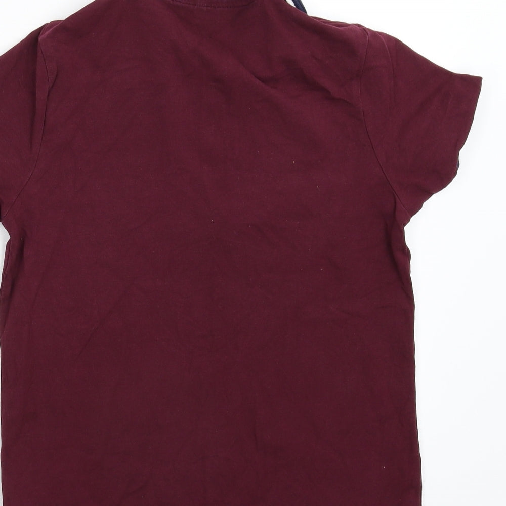 M&S Boys Red Basic Polo Size 9-10 Years
