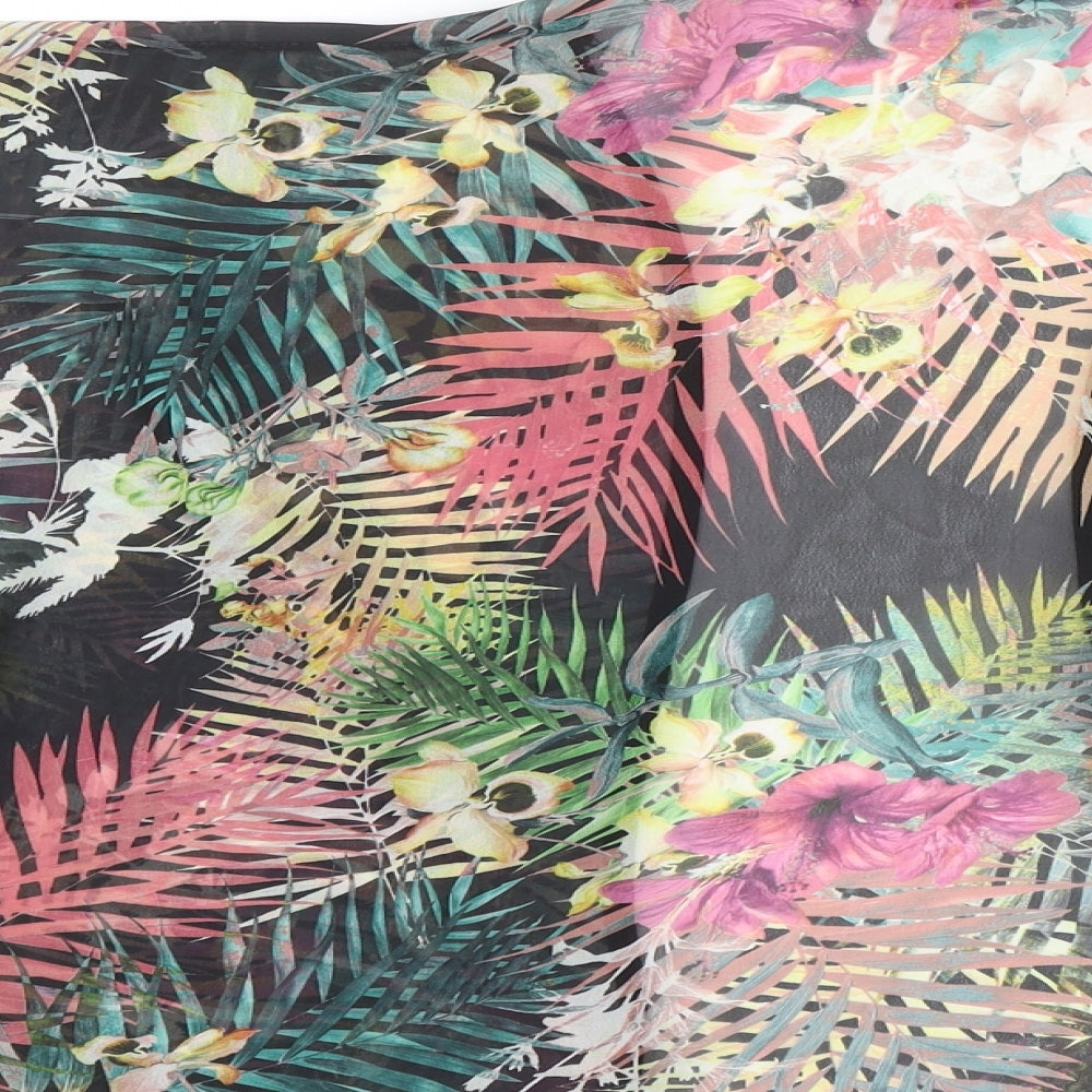 Miss Look Womens Black Floral Shrug Jumper Size M