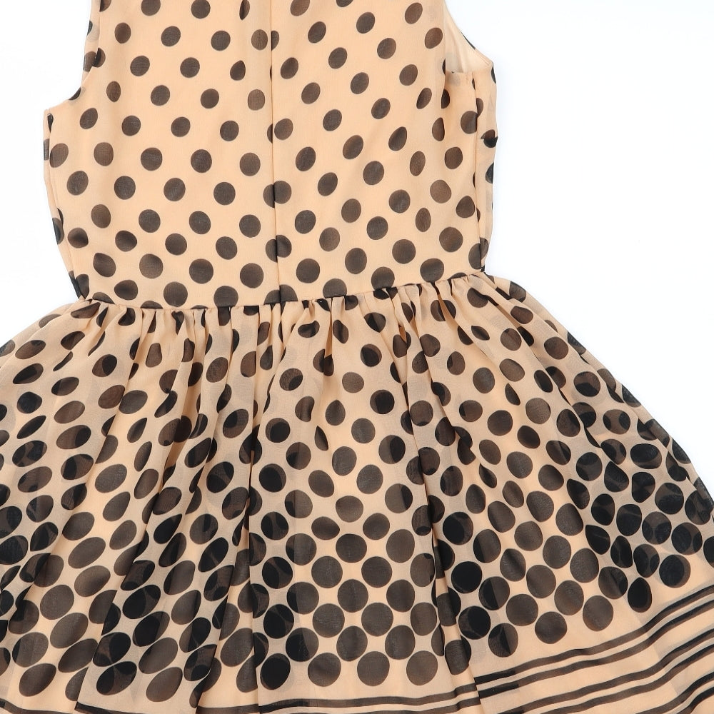 Atmophere Womens Orange Polka Dot A-Line Size 10