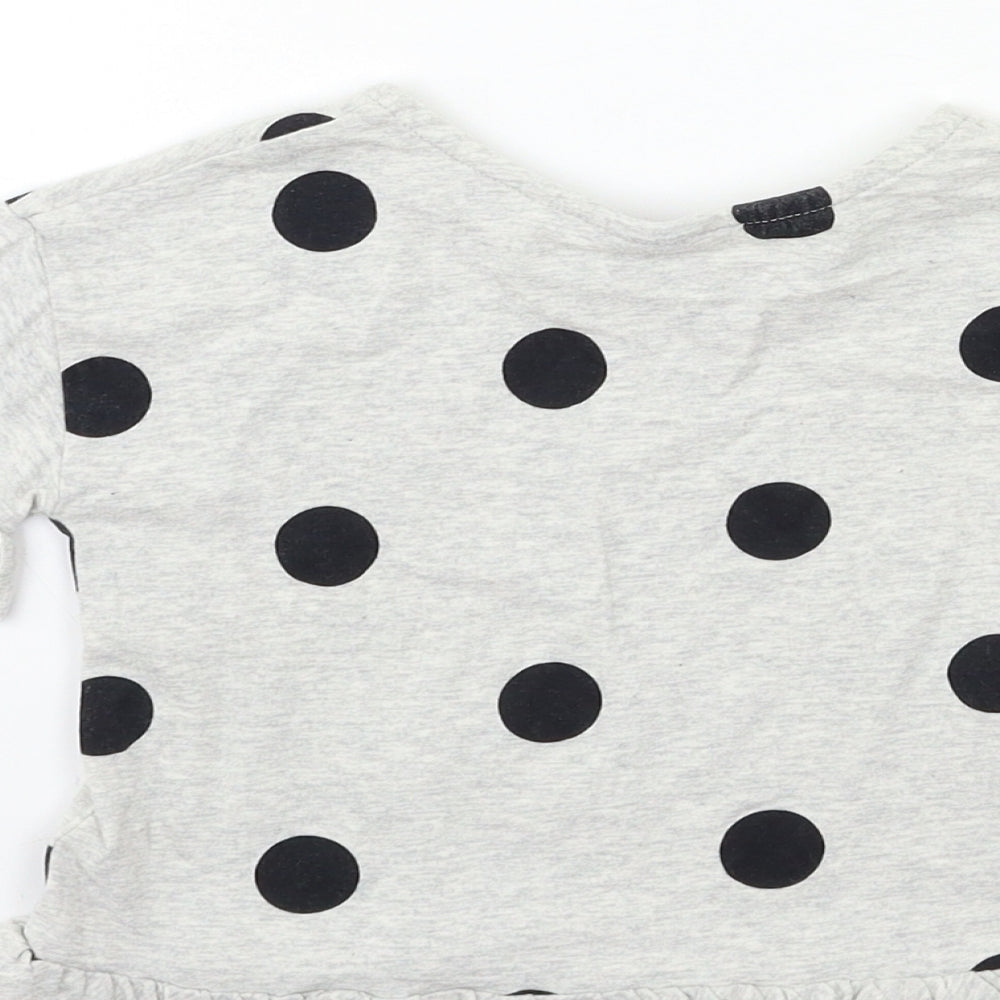 NEXT Baby Grey Polka Dot Basic T-Shirt Size 12 Months