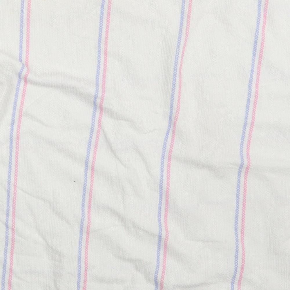 Love Leisure Womens White Striped Pullover Jumper Size 14