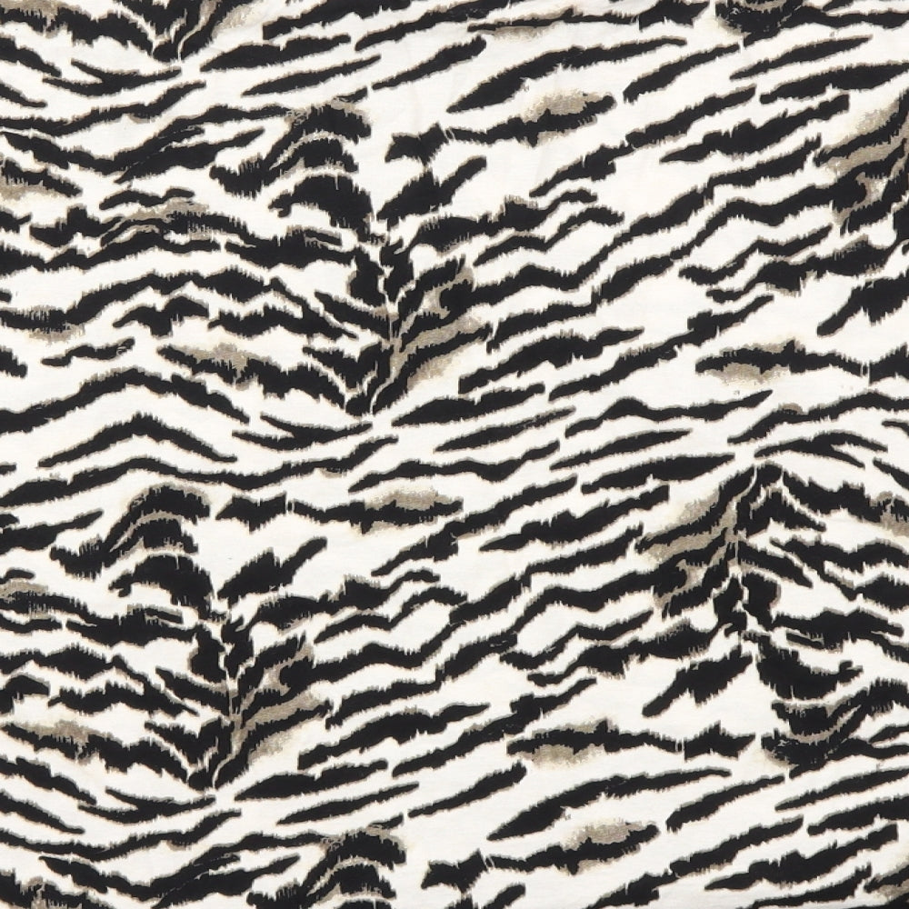 Topshop Womens Brown Animal Print Basic T-Shirt Size S