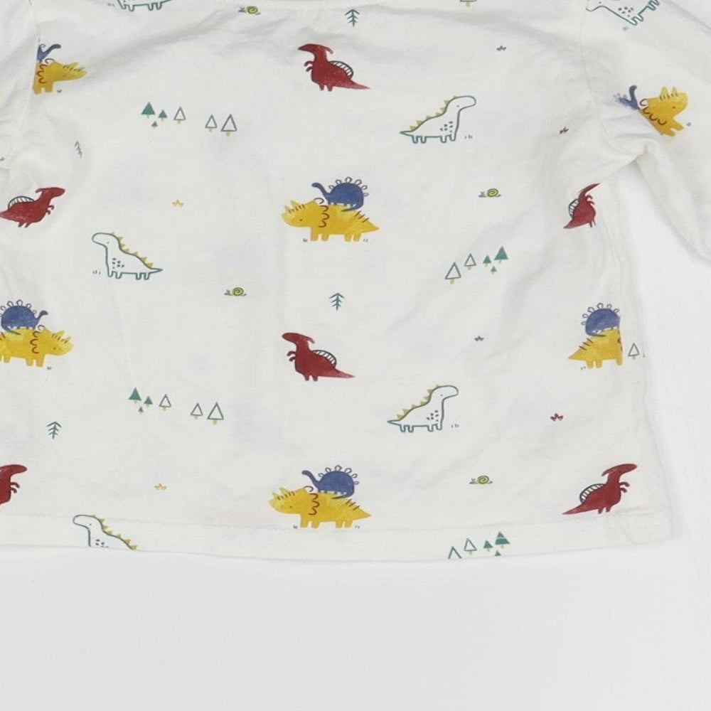 George Boys White Geometric Basic T-Shirt Size 6-9 Months