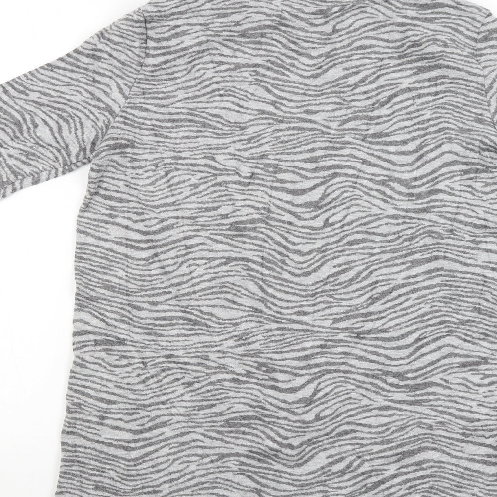 M&S Womens Grey Animal Print Pullover Jumper Size S