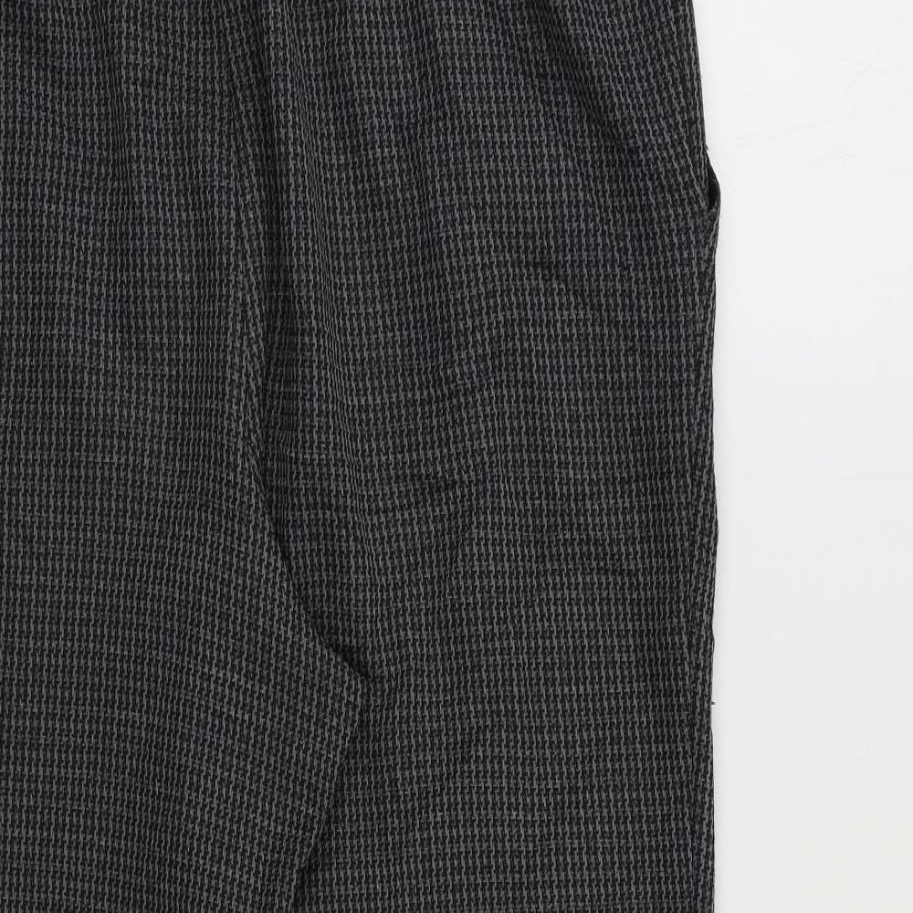 Preworn Womens Grey Check Trousers Size 18 L23 in