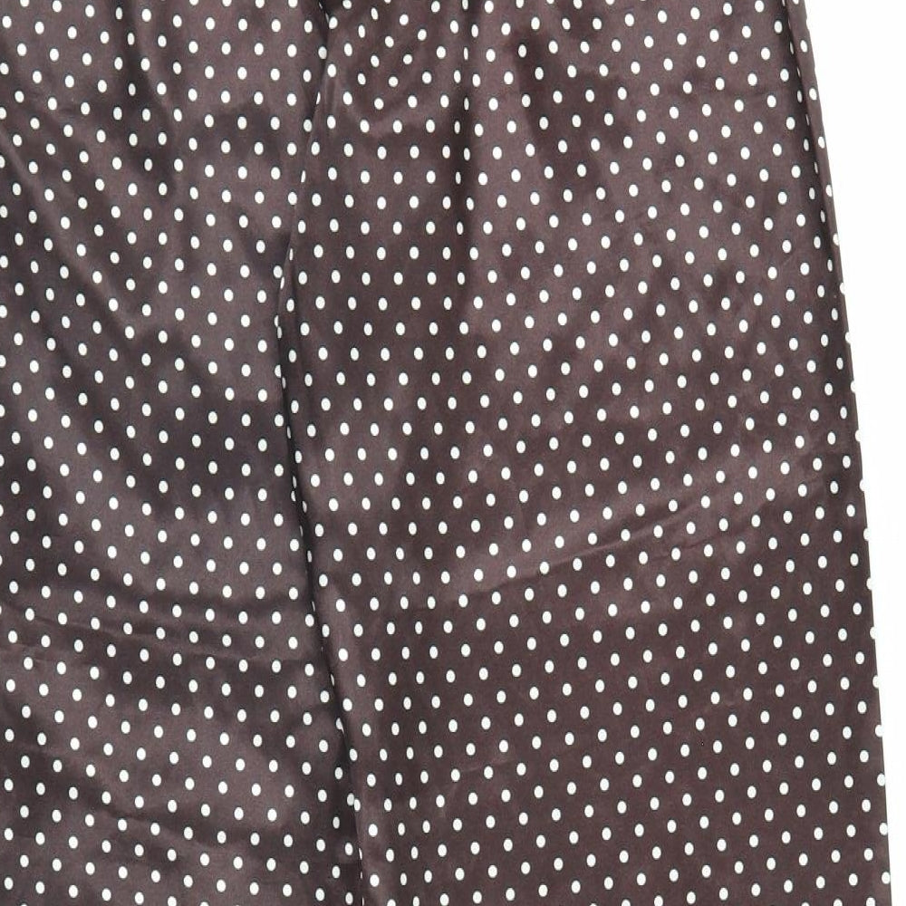 Preworn Womens Brown Polka Dot Trousers Size 12 L28 in