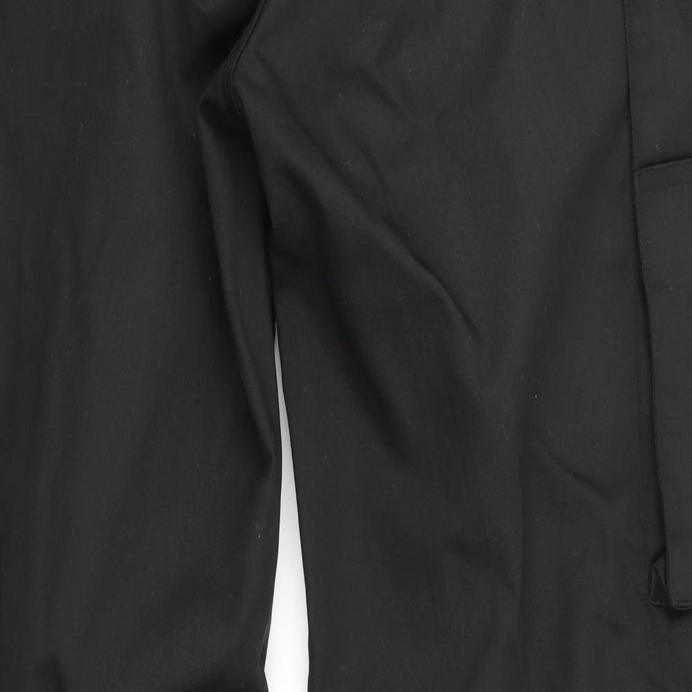 BERTEE Mens Black Carpenter Trousers Size 36 in L30 in