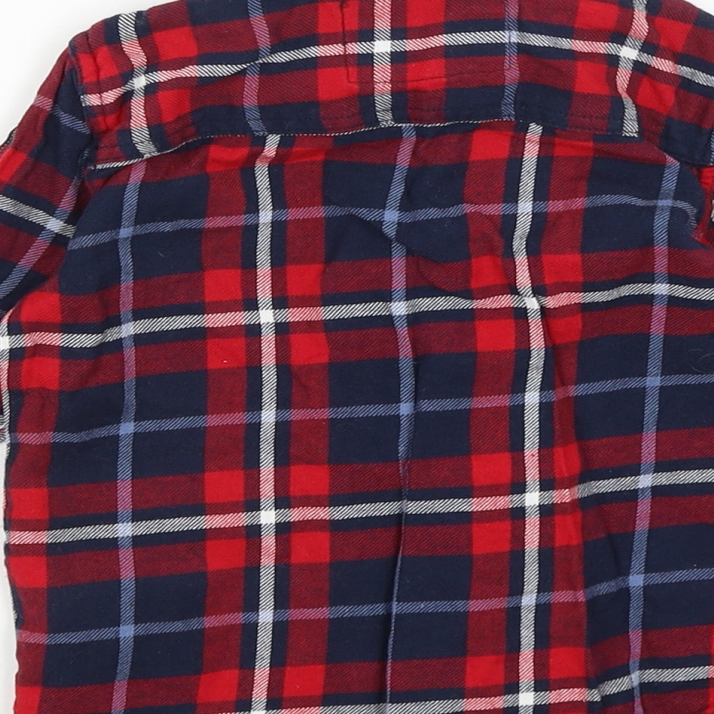 Rebel Boys Red Plaid Basic Button-Up Size 3-4 Years