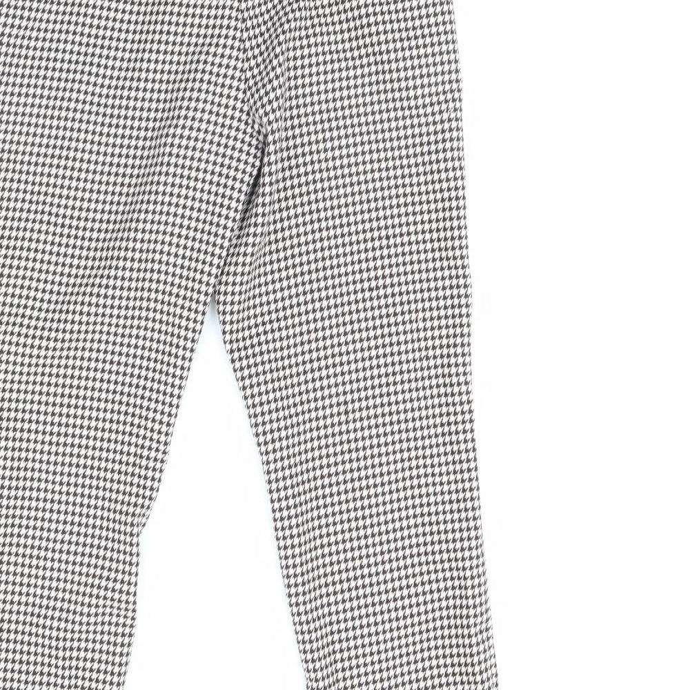 H&M Womens Brown Herringbone Trousers Size 10 L29 in