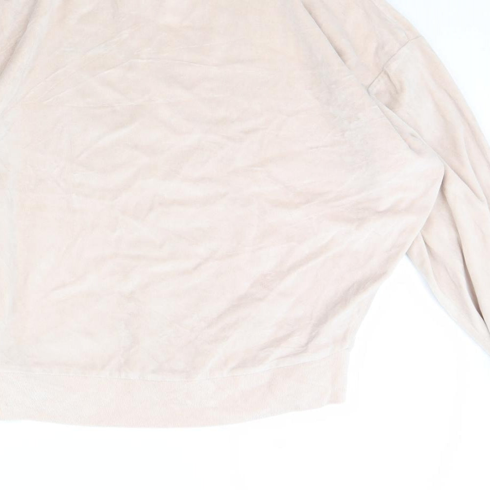 Topshop Womens Pink Velour Pullover Jumper Size 8