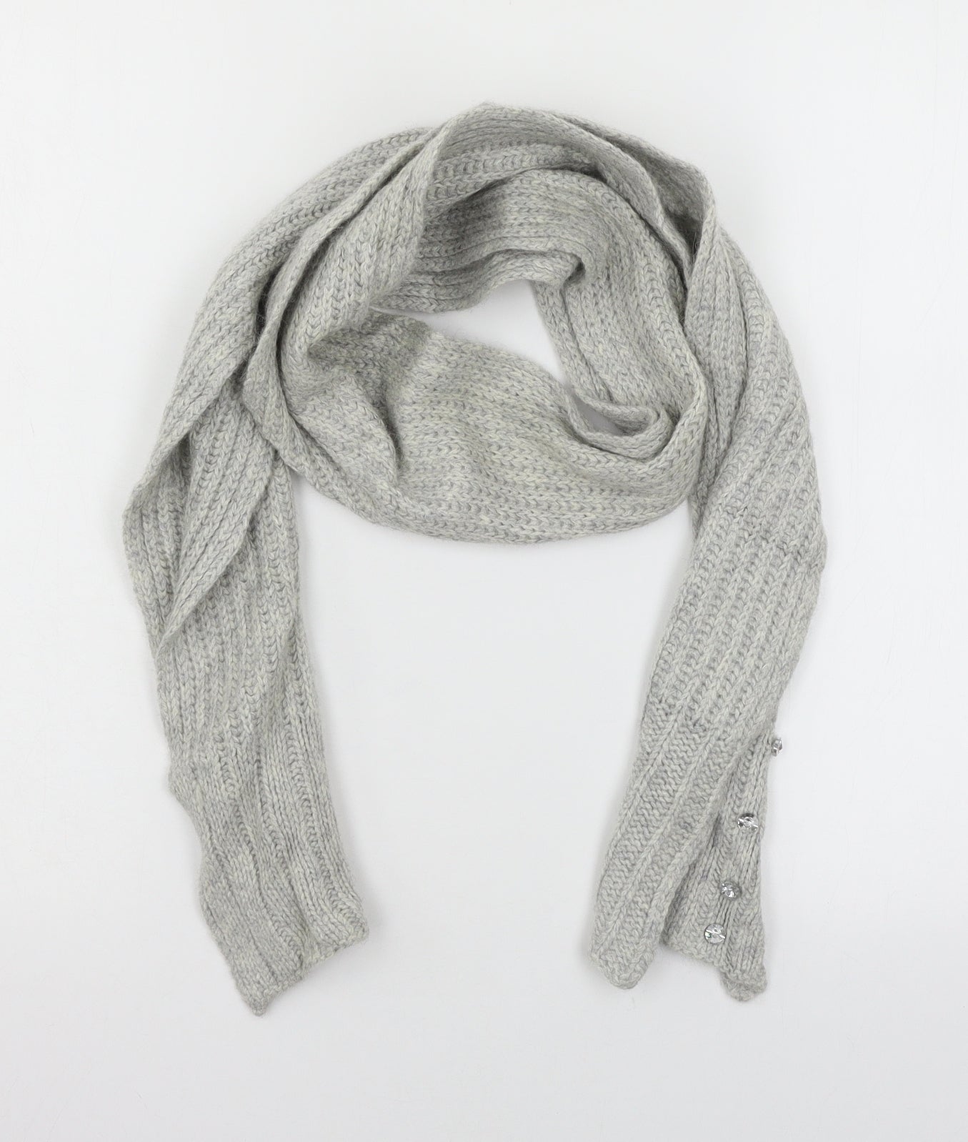 Preworn Womens Grey Knit Scarf