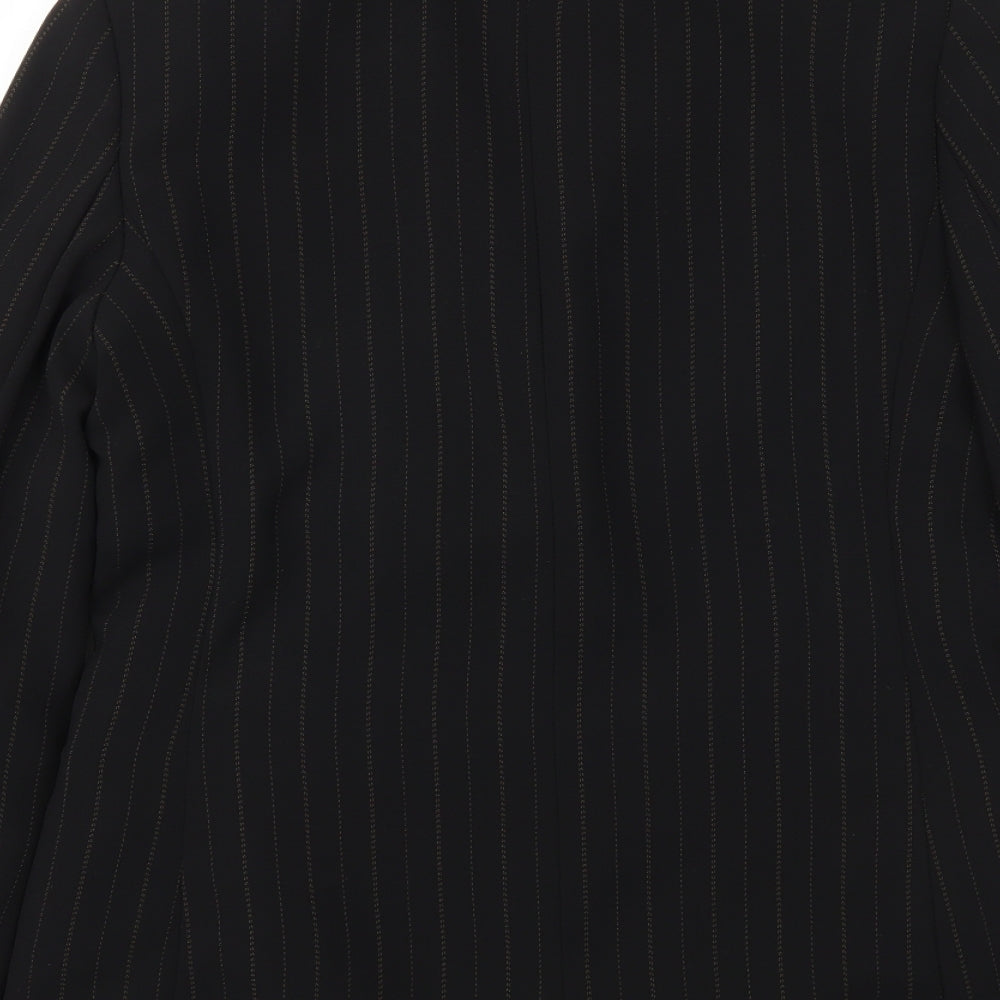 Klass Womens Black Striped Jacket Blazer Size 10