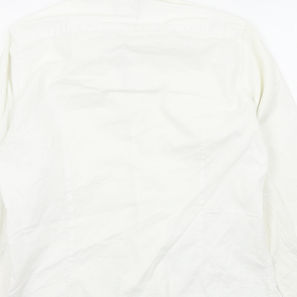 Ceader wood state Mens White Colourblock Button-Up Size 16.5