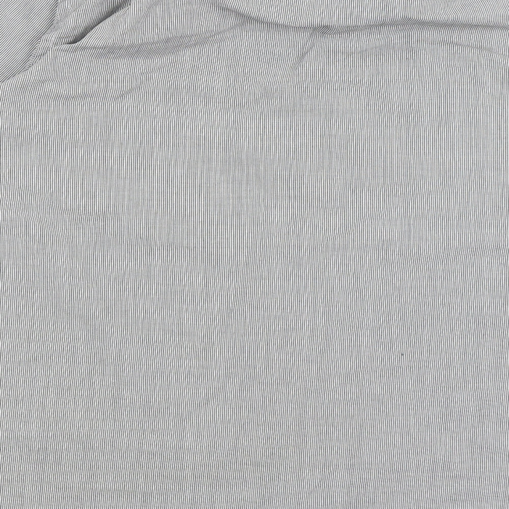 Greenwoods Mens Grey Striped Dress Shirt Size 16.5